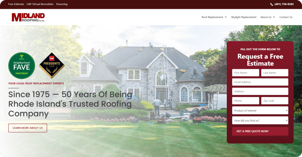 midlandroofingri Hero Section