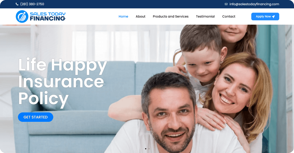 salestodayfinancing Hero Section